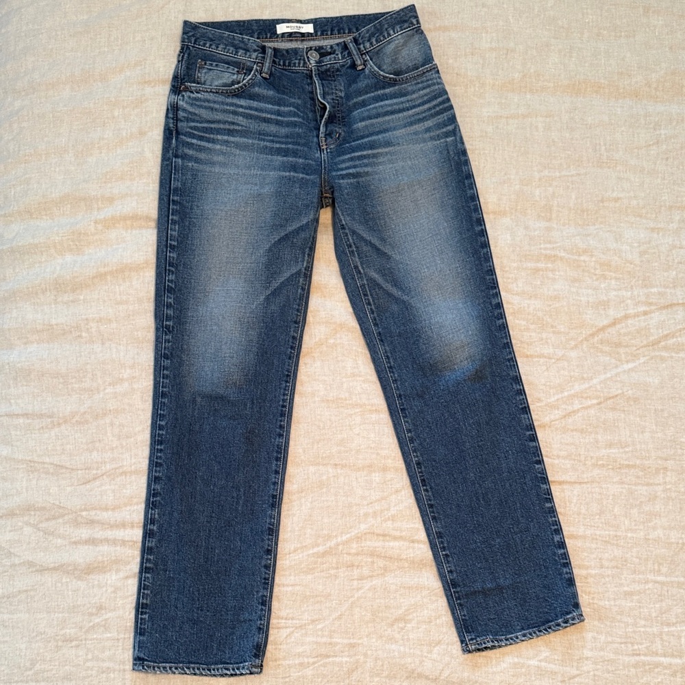 Moussy Deep Blue Straight Jeans, 25 x 30